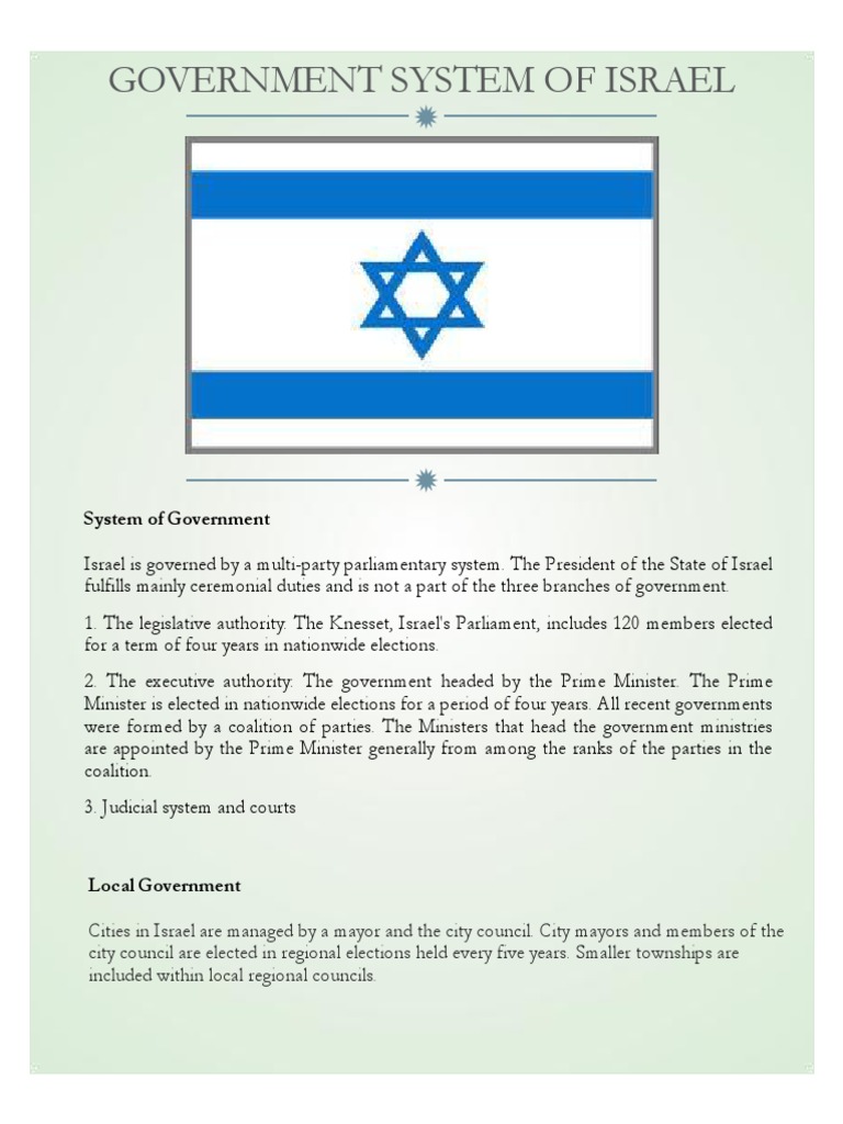 Israel's Multi-Party Government System | PDF | Politics | Social Science