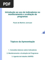 Jannuzzi - Indicadores para Monitoramento de Políticas Públicas