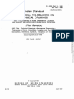 Is 8000 Part 1 1985 ISO 1101 1983 Geometrical Tolerancing On Technical Drawings Part 1 Tolerances of Form Orientation, Location and Run-Out and Appropriate Geometrical Definitions