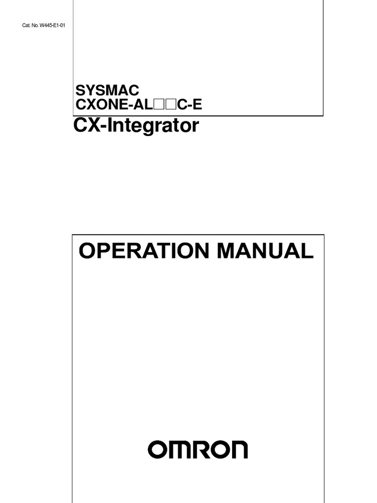 CX Integrator Operation Manual W445 E1 01 | PDF | Programmable Logic ...