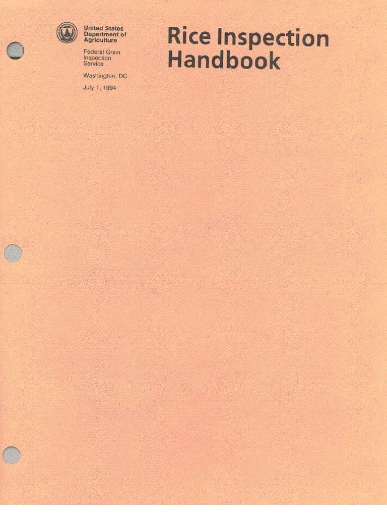 Rice Inspection Handbook | Rice | Seed
