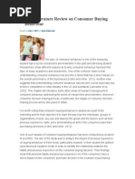 Download A Brief Literature Review on Consumer Buying Behaviour by Shubhangi Ghadge SN170186281 doc pdf