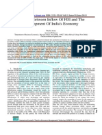 Relation Between Inflow of FDI and The Development of India's Economy