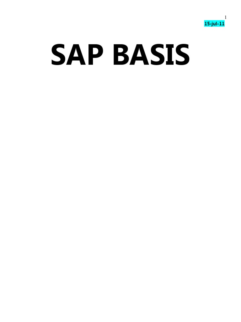 SAP Basis EBOOK PDF | PDF | Computers