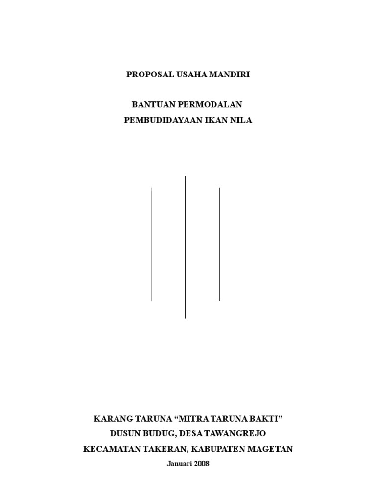 Proposal Pembudidayaan Ikan Nila