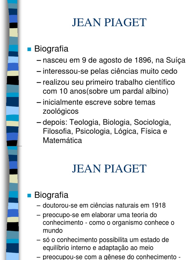 Biografia e Teoria de Jean Piaget | PDF | Adaptação | Science