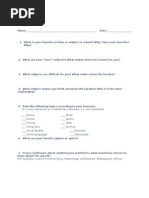 Download Student Interest Survey by matt1234a SN17020655 doc pdf