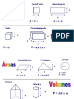 Formulas de Áreas e Volumes