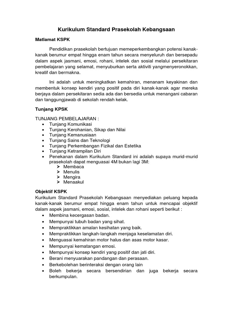 Matlamat KSPK | PDF | Pengembangan Diri