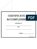 Certificate of Accompl Is Ment