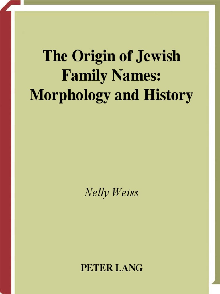 The Origin Of Jewish Family Names Morphology And History ebooKOID