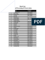 Food Processing & Preservation Merit List