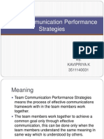 Team Communication Performance Strategies