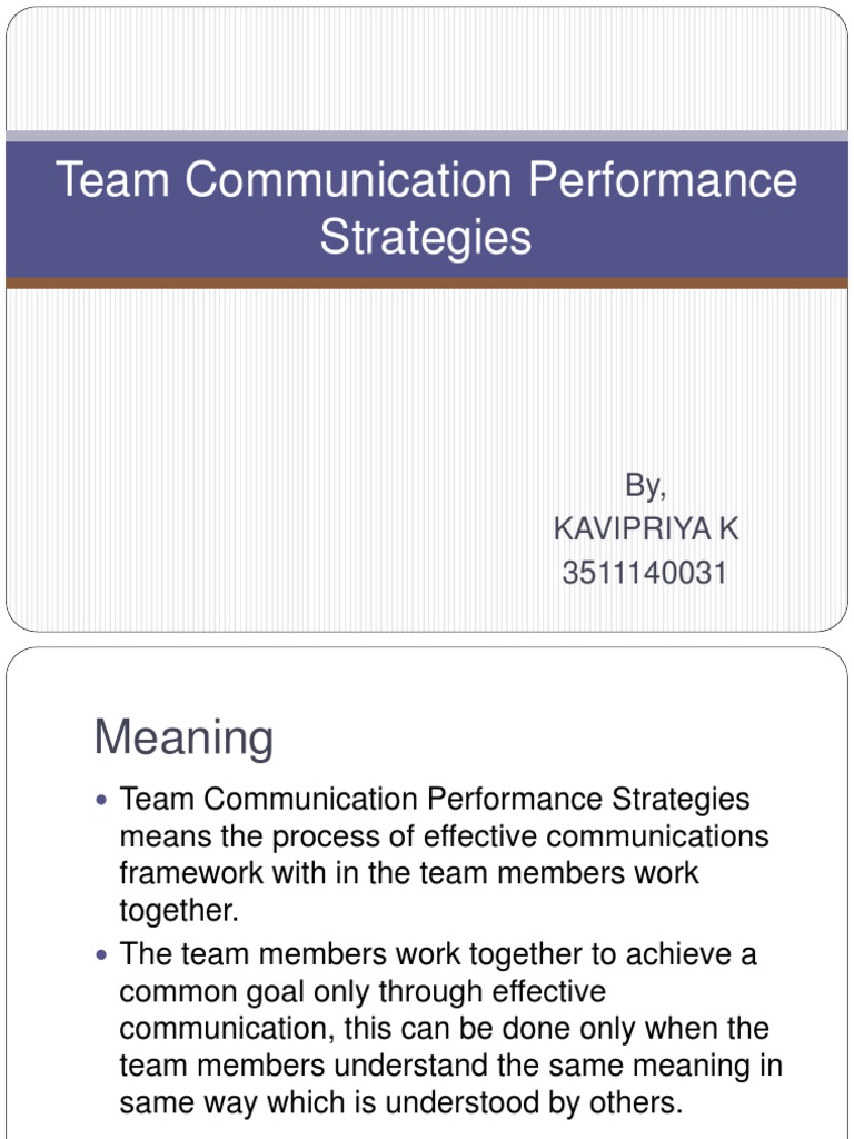 Effective Team Communication Strategies | PDF | Strategic Management | Goal