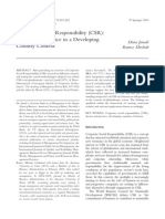 Corporate Social Responsibility (CSR) Theory and Practice in A Developing Country Context