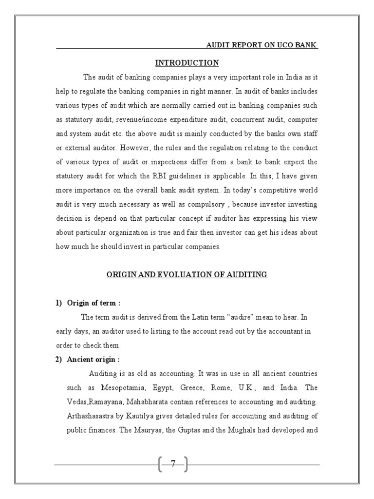 UCO Bank Audit Report Overview | PDF | Audit | Debits And Credits