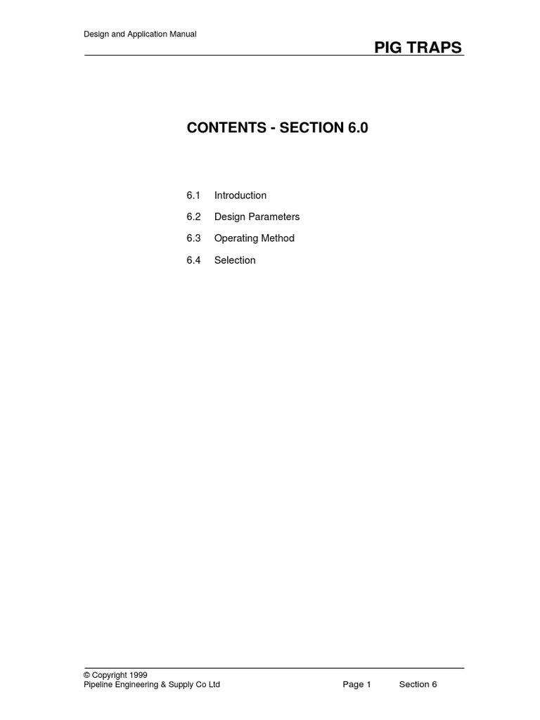 Contents - Section 6.0: Pig Traps | PDF | Nondestructive Testing | Valve