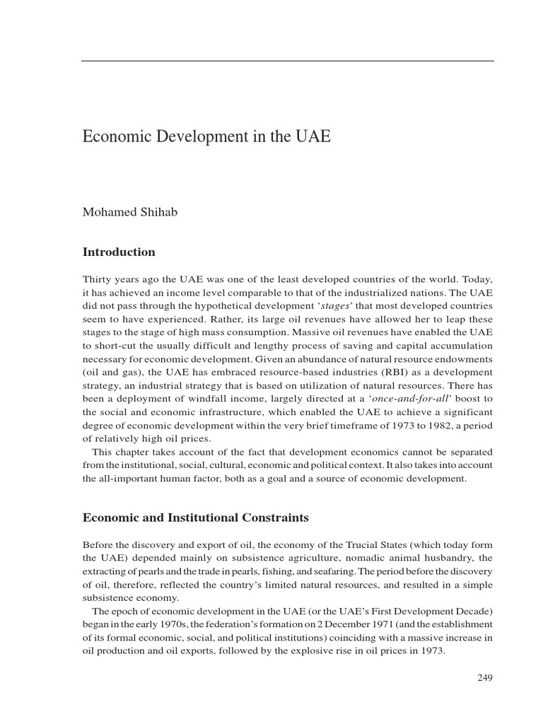 UAE Economic Development Overview | PDF | Politics