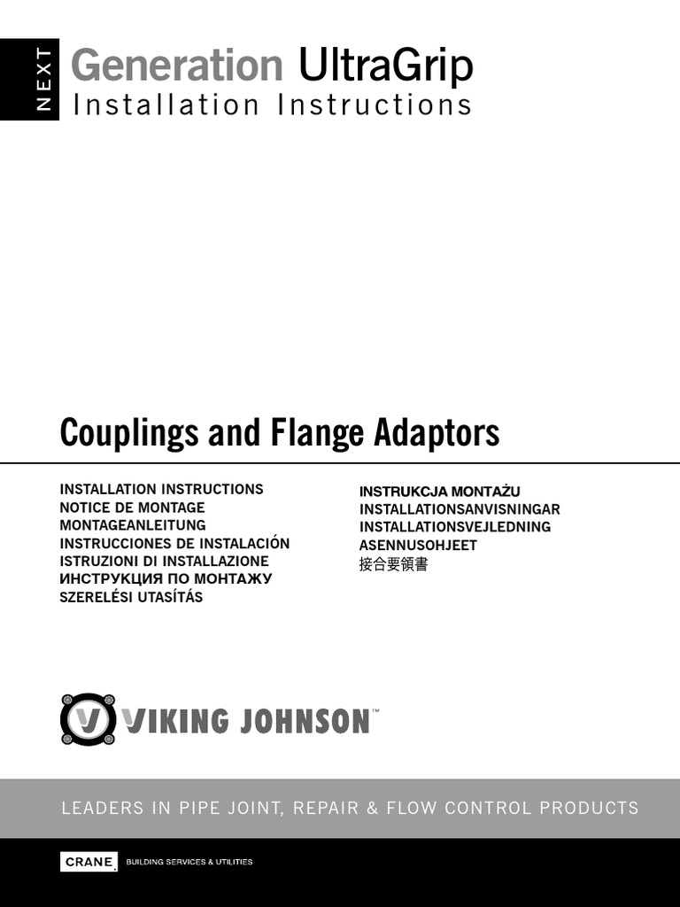 Ultragrip Instrucciones de Montaje Unión y Adaptador Brida Español y Otros PDF Stainless