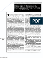 Government Foresight: A N Investment For The Future: by Albert Gore, JR