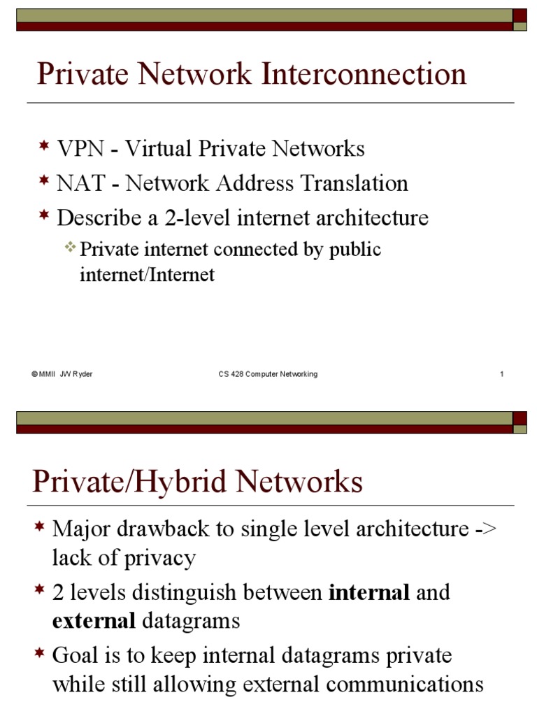 Private Network Interconnection | PDF | Internet Protocol Suite ...