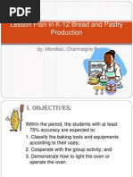 Lesson Plan in K-12 Bread and Pastry Production