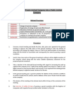 Conversion of A Private Limited Company Into A Public Limited Company