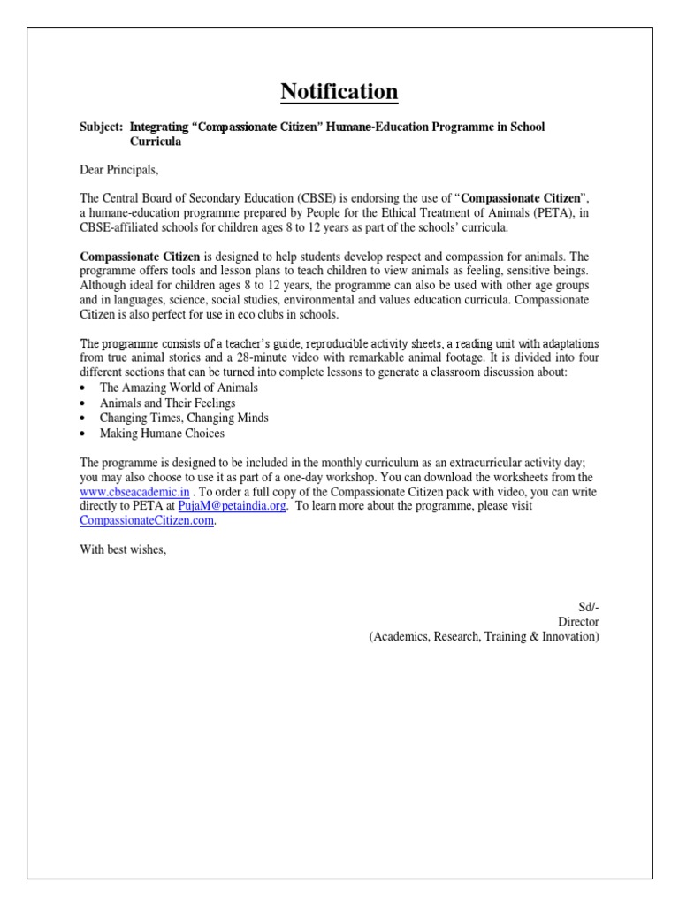 Integrating Humane Education in Schools | PDF