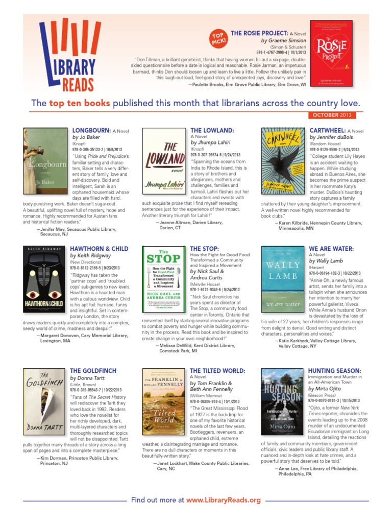 Top 10 Librarian Picks for October 2013 | PDF | Novels