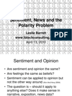 Sentiment, News and The Polarity Problem: Leslie Barrett