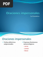 Oraciones Impersonales