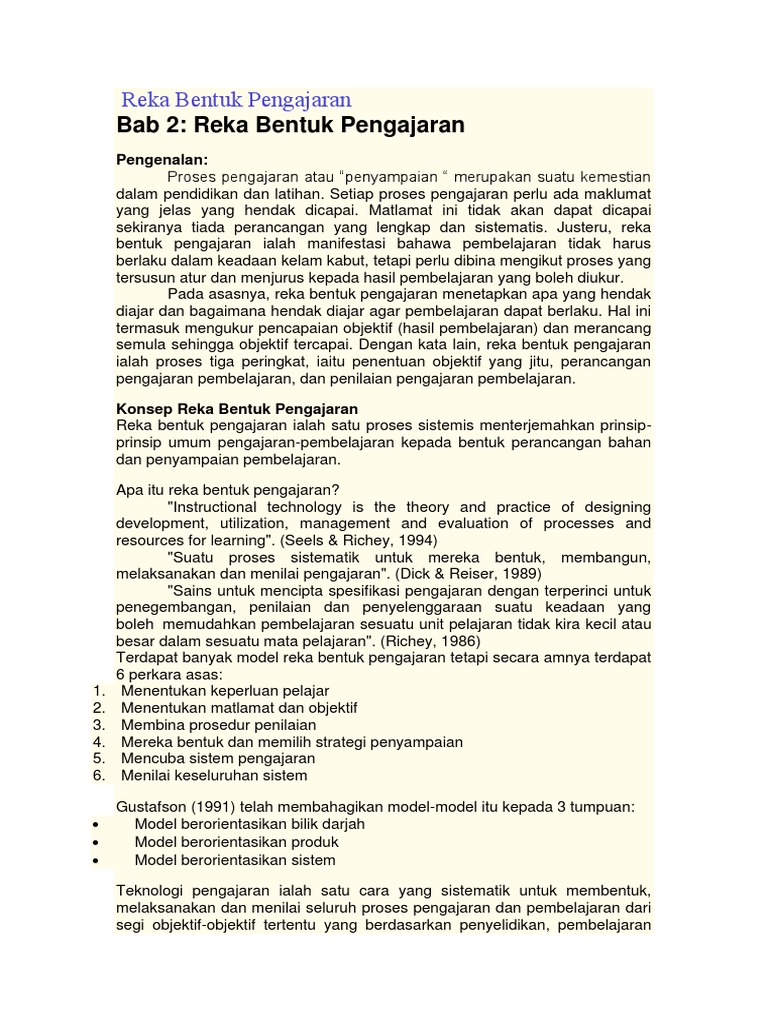 Reka Bentuk Pengajaran | PDF