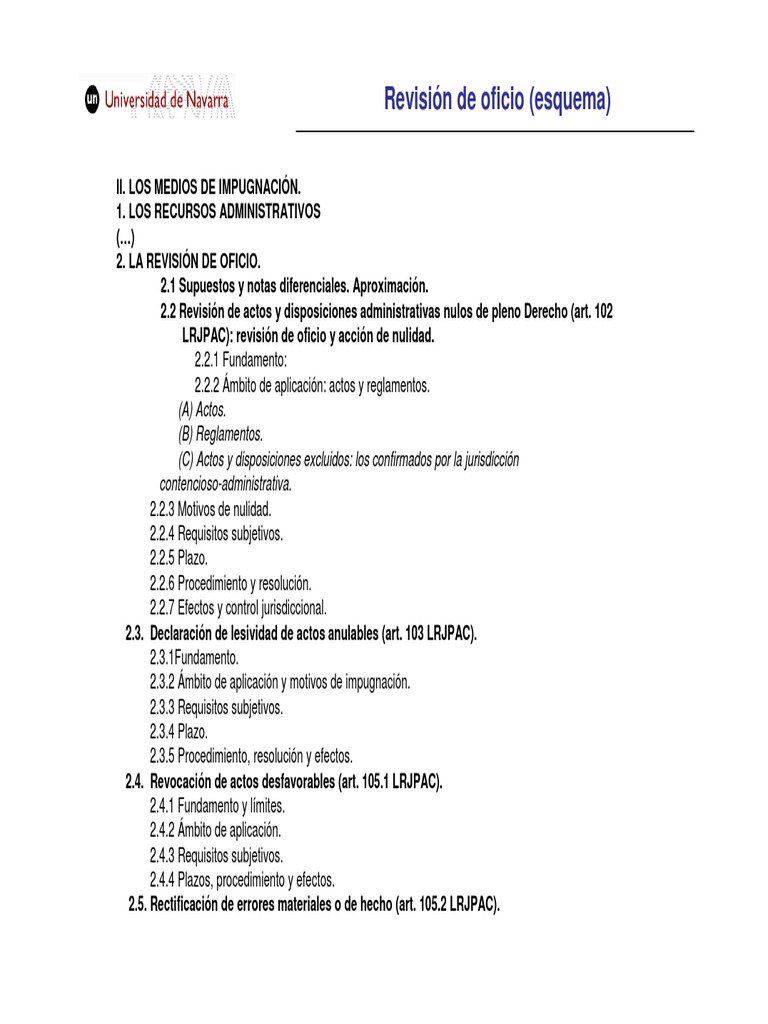 Esquema de Revision de Oficio de Actos Administrativos Nulo (ley