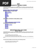 BMW ERROR CODES