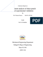 Seminar Report On FEA Analysis of Shear Test Punching, TE Project