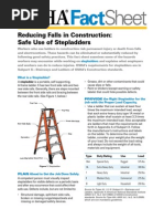 Sheet: Reducing Falls in Construction: Safe Use of Stepladders