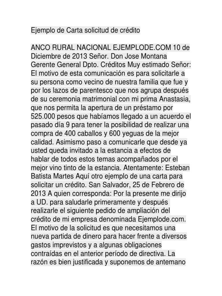 Ejemplo De Carta Solicitud De Credito Tarjeta De Debito Madrid