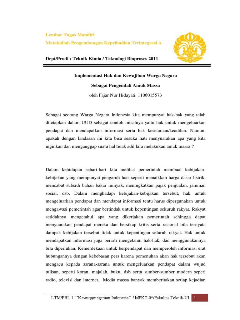 Lembar Tugas Mandiri | PDF