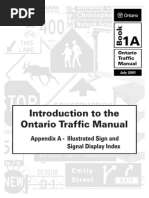 Ontario Traffic Manual - Book 1A - Introduction to the Ontario Traffic Manual. Appendix a - Illustrated Sign and Signal Display Index