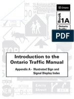 Ontario Traffic Manual - Book 1A - Introduction To The Ontario Traffic Manual. Appendix A - Illustrated Sign and Signal Display Index