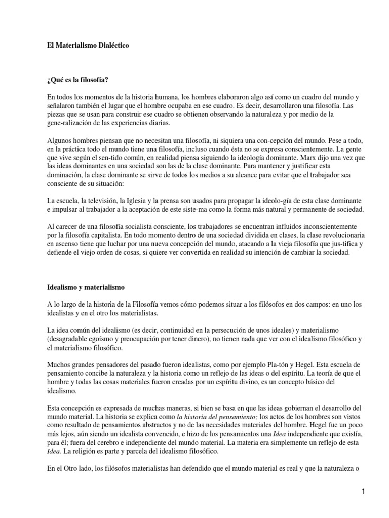 Materialismo Dialectico Pdf Pdf Dialéctico Materialismo