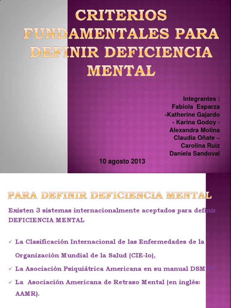Los Criterios Fundamentales para Definir El Retardo Mental PDF