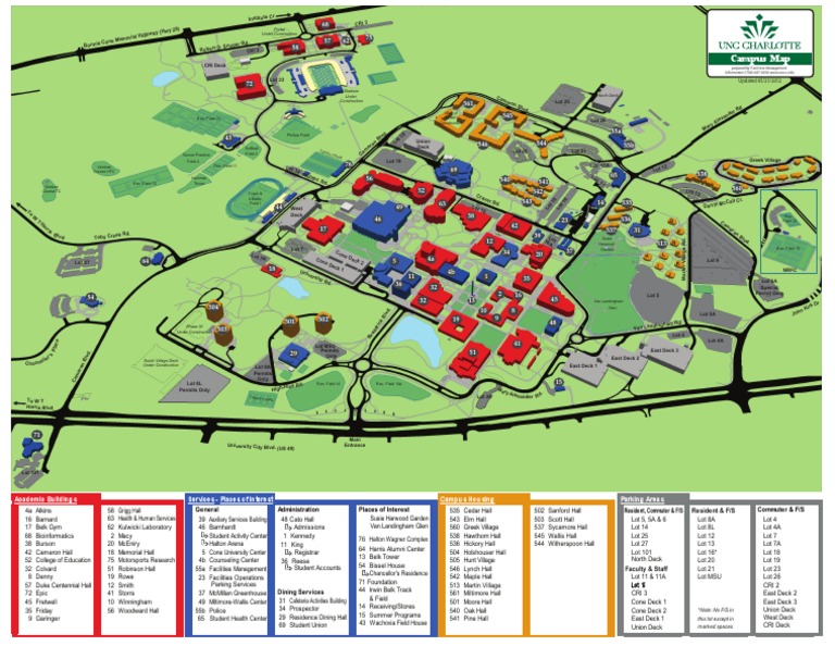 Map Of Unc Charlotte Uncc Campus Map | Pdf | Sports | Further Education