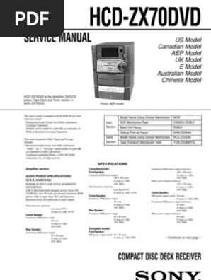 Sony HCD Zx70dvd | PDF | Hertz | Compact Cassette