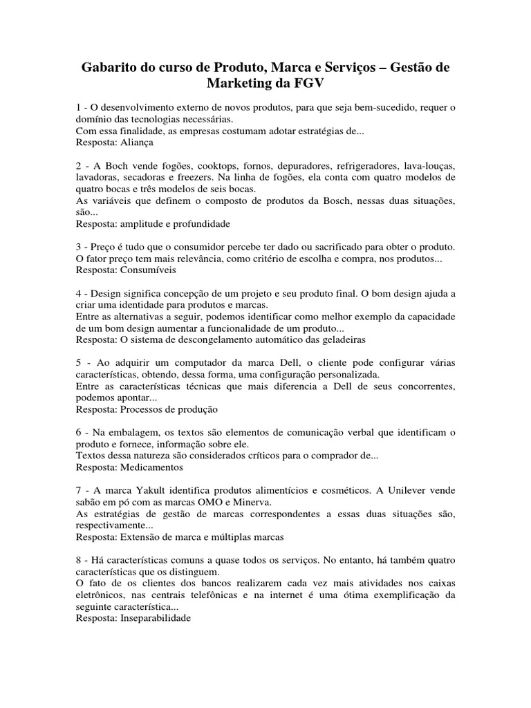 Formação Docente Para Professores De Direito Gabarito Fgv