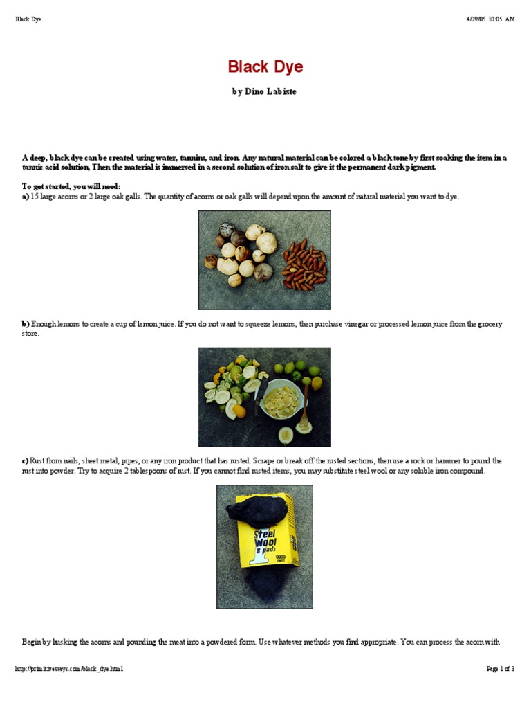 How to Make Black Dye Naturally | PDF