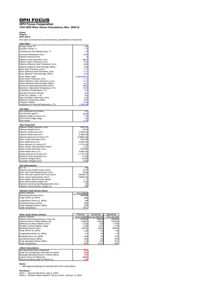Riser Stress Calculations Overview | PDF | Pascal (Unit) | Strength Of ...