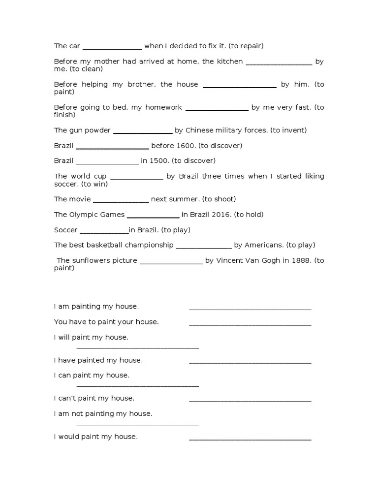 Passive Voice PDF Painting Series Vincent Van Gogh