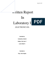 Written Report in Laboratory I: (Electronics Iii)