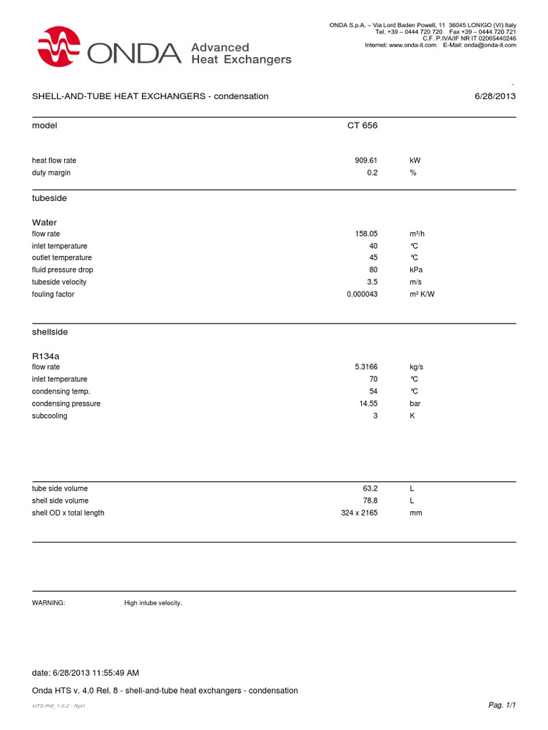 Shell-and-Tube Heat Exchanger Data | PDF | Home & Garden | Science ...